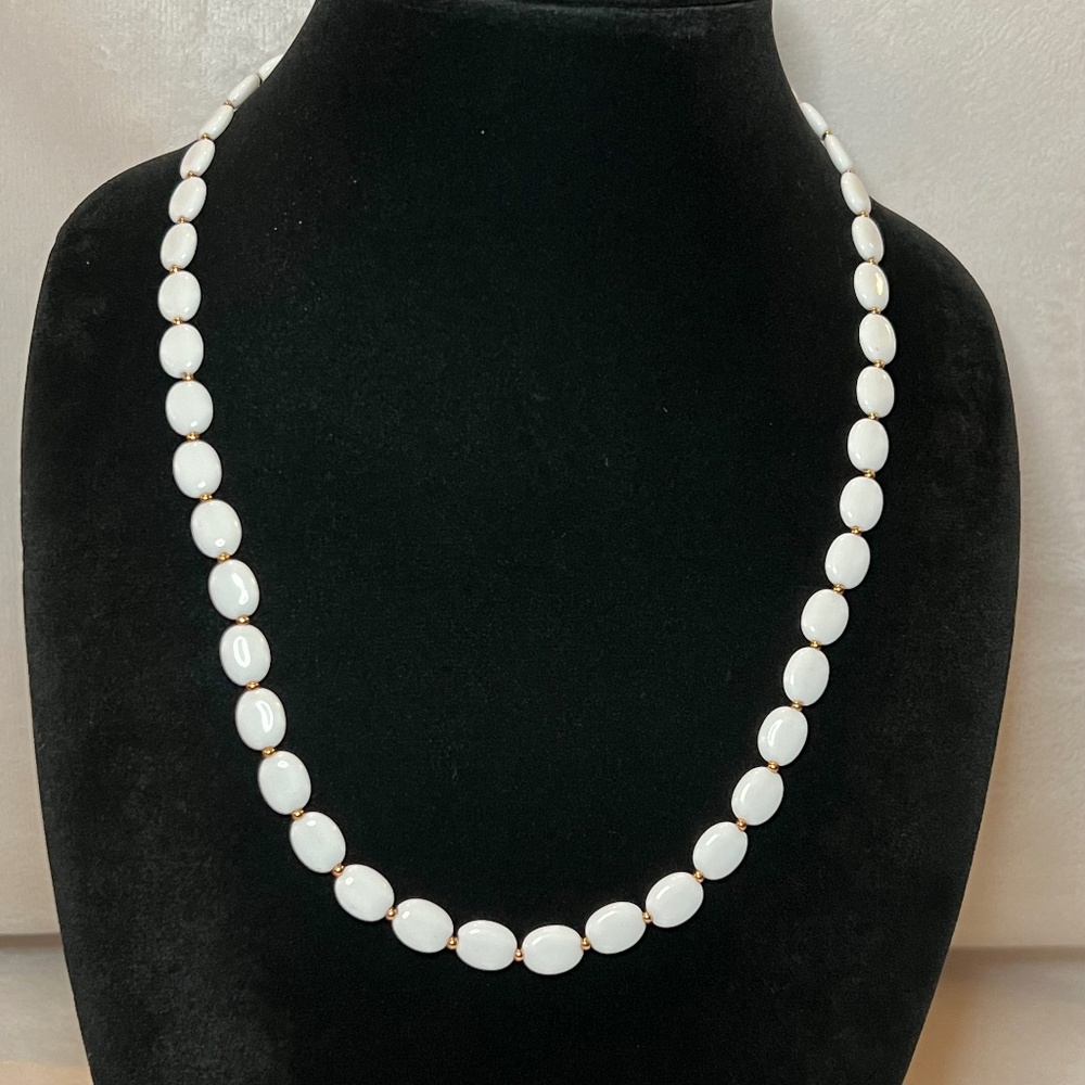 Napier White Bead Necklace